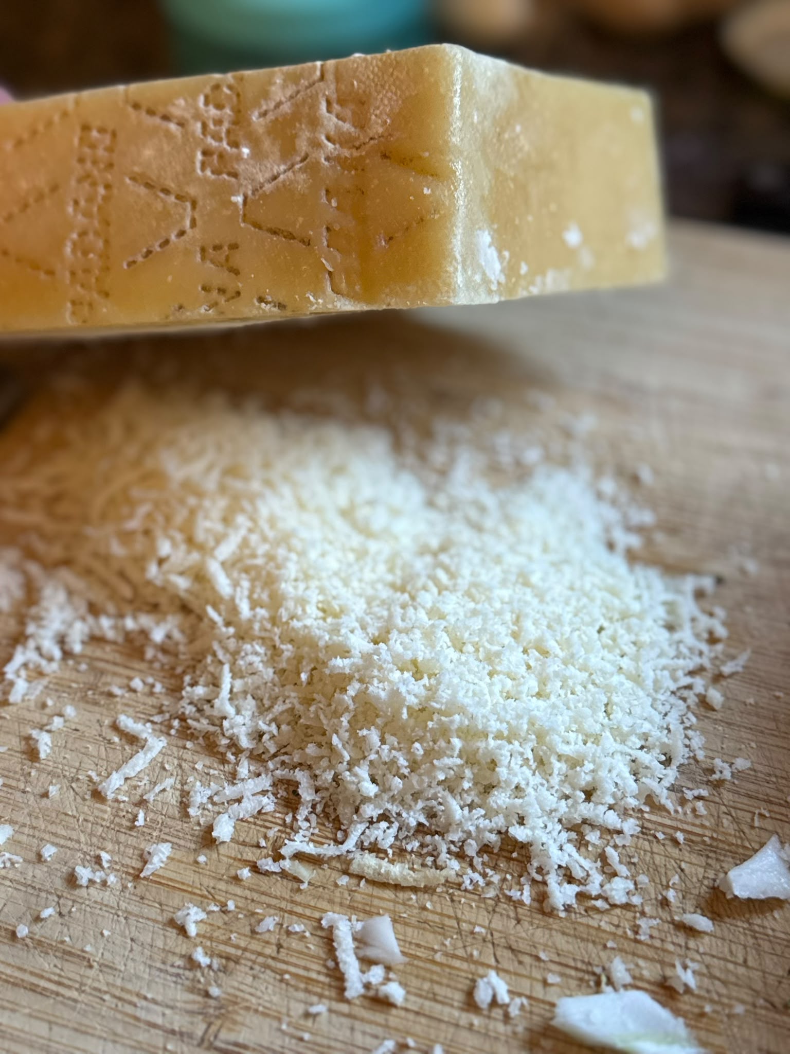 Freshly grated Parmesan — grate it fine so it melts smoothly into the sauce instead of clumping.